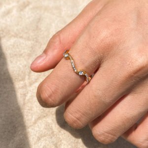 Waterproof Zirconia Wave Ring