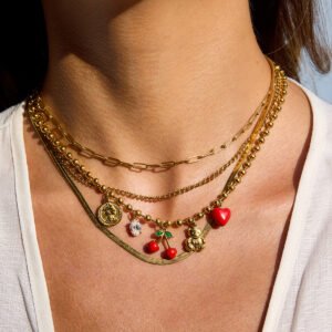 Cherry Charm Layered Necklace