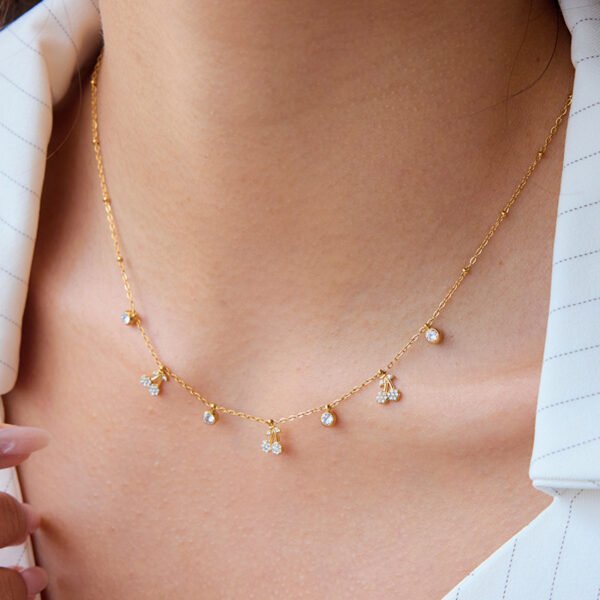 Minimalist Zirconia Cherry Charm Necklace - 图片 2
