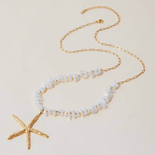 Bead Starfish Pendant Necklace - 图片 3