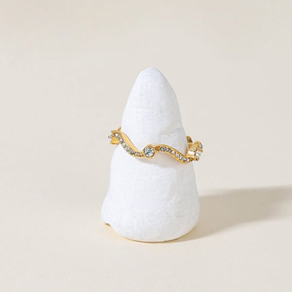 Waterproof Zirconia Wave Ring - 图片 3