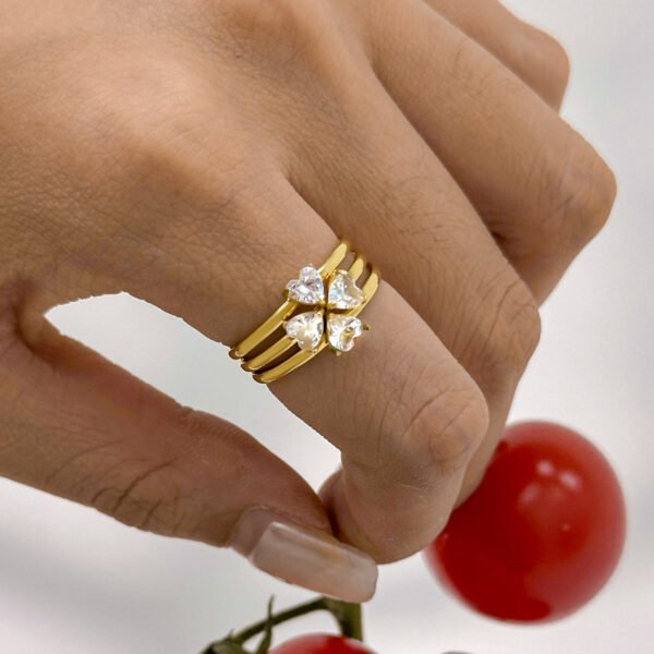 Multi Layer Flower Clover Ring - 图片 10