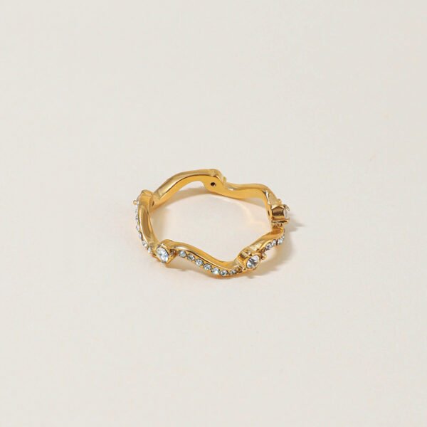 Waterproof Zirconia Wave Ring - 图片 4