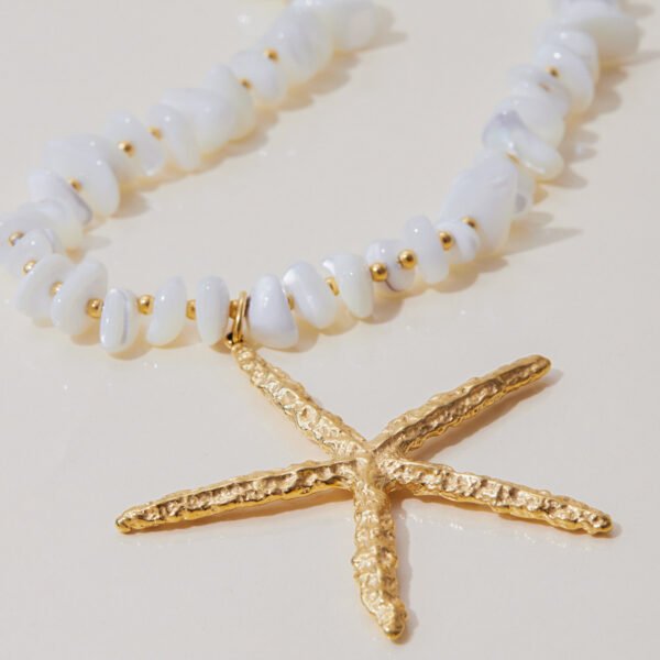 Bead Starfish Pendant Necklace - 图片 4