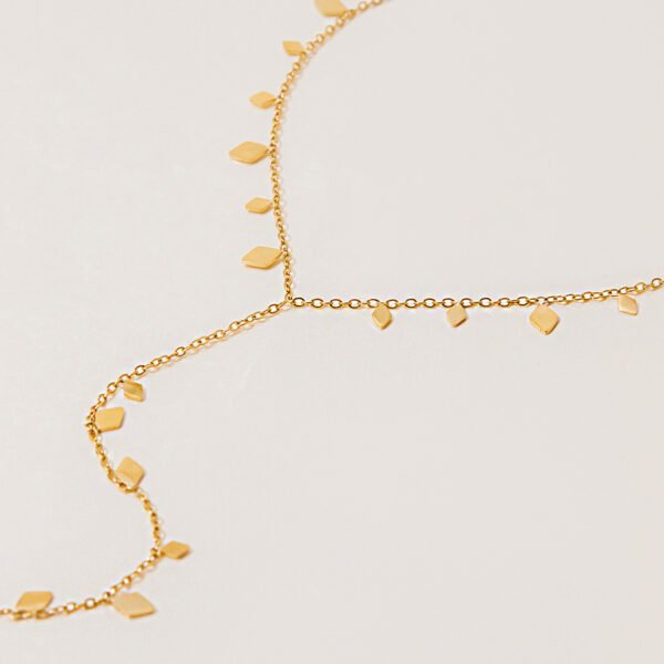 Pink Bead Heart Charm Necklace - 图片 3