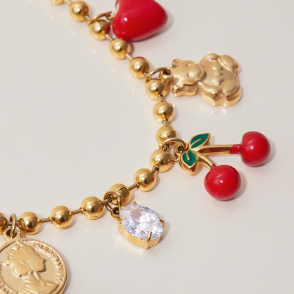 Cherry Charm Layered Necklace - 图片 4
