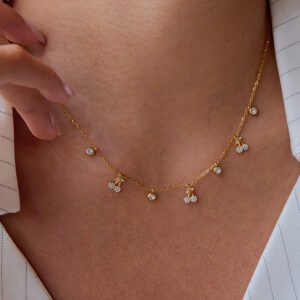 Minimalist Zirconia Cherry Charm Necklace