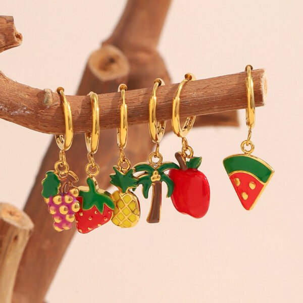 Fruit Hoop Earrings - 图片 2