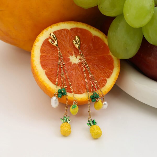 Fruit Charm Stud Earrings - 图片 3