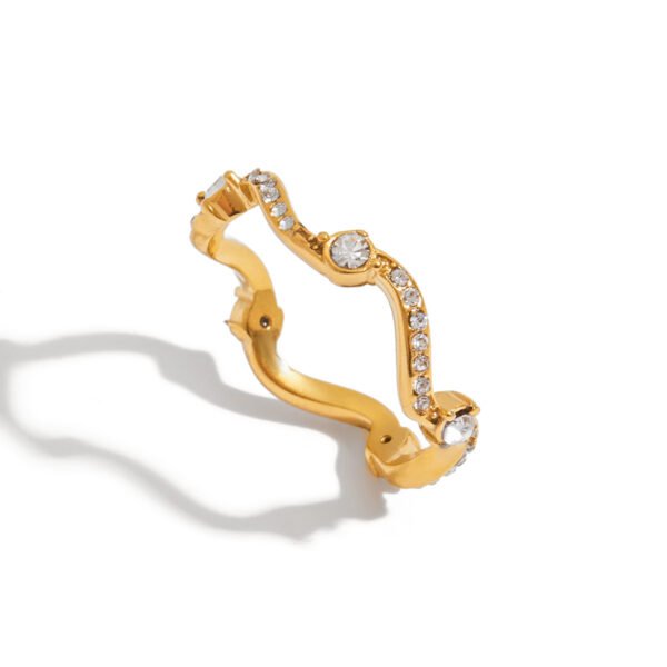 Waterproof Zirconia Wave Ring - 图片 5