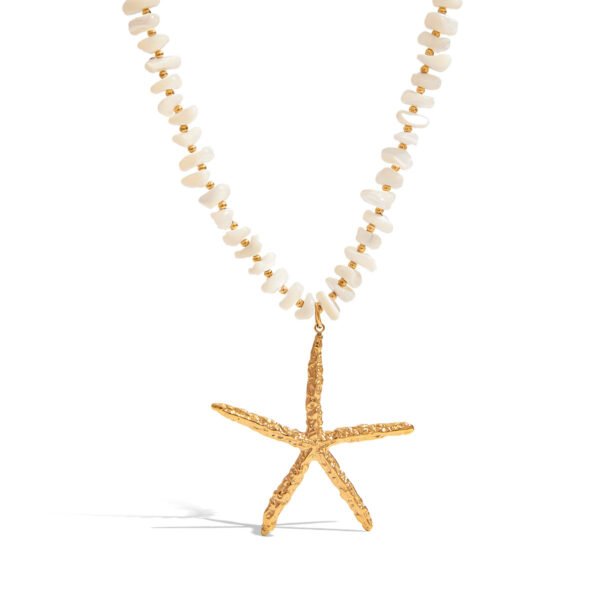 Bead Starfish Pendant Necklace - 图片 5