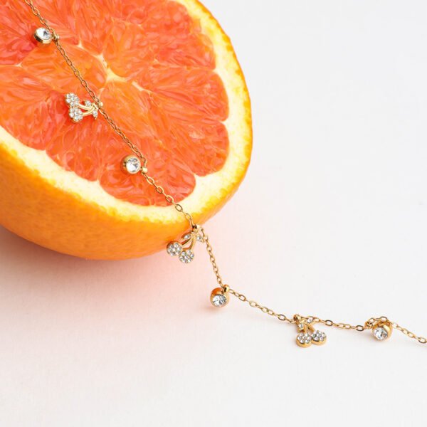 Minimalist Zirconia Cherry Charm Necklace - 图片 4