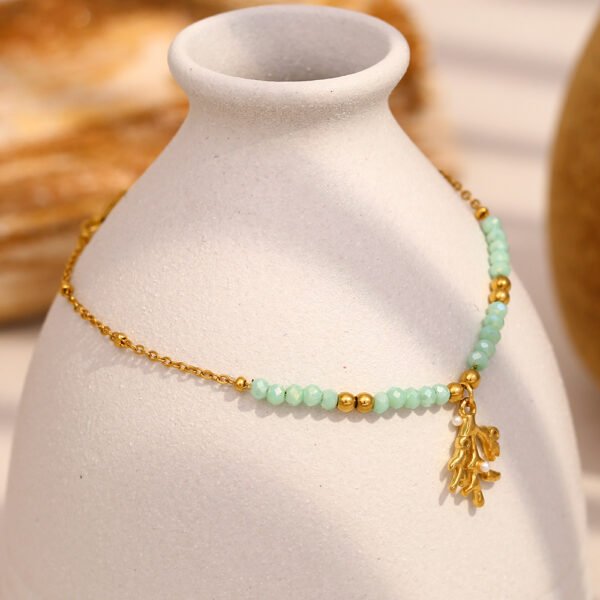 Summer Bead Coral Pendant Necklace - 图片 3