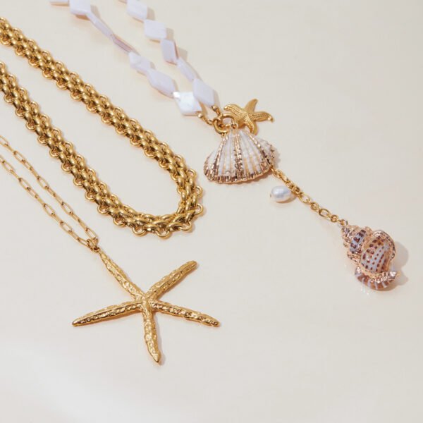 Starfish Shell Pendant Necklace - 图片 4