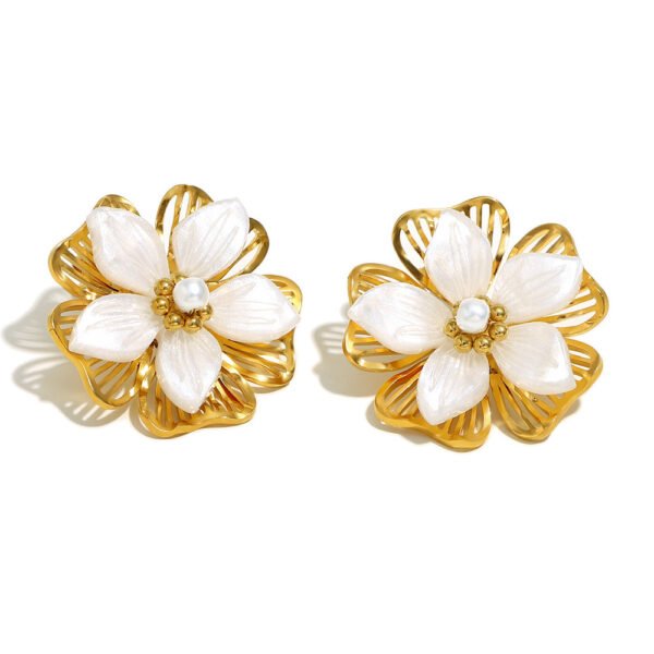 Flower Stud Earrings - 图片 3