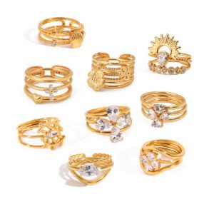 Multi Layer Flower Clover Ring