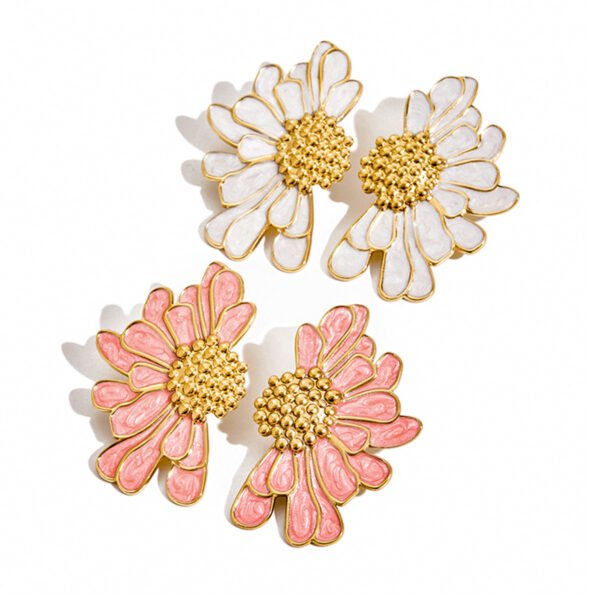 Flower Stud Earrings - 图片 5