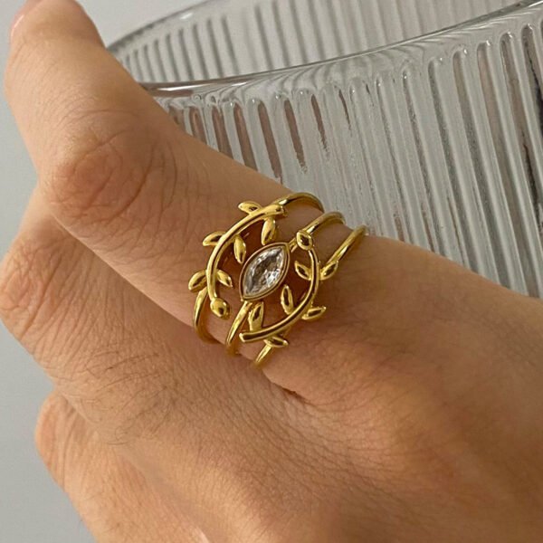 Multi Layer Flower Clover Ring - 图片 15