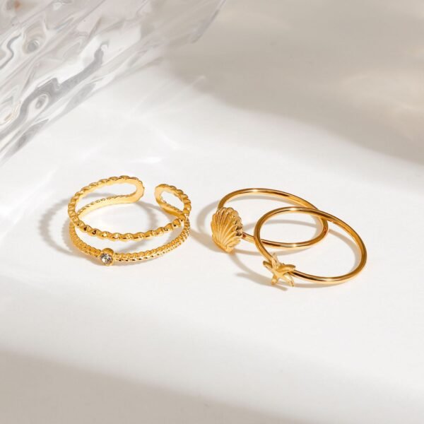 Multi Layer Flower Clover Ring - 图片 2